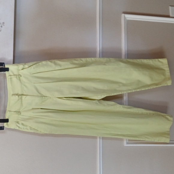 Lime High Waisted Cotton Pleated Pants By Forever 21. Size S - Picture 6 of 17